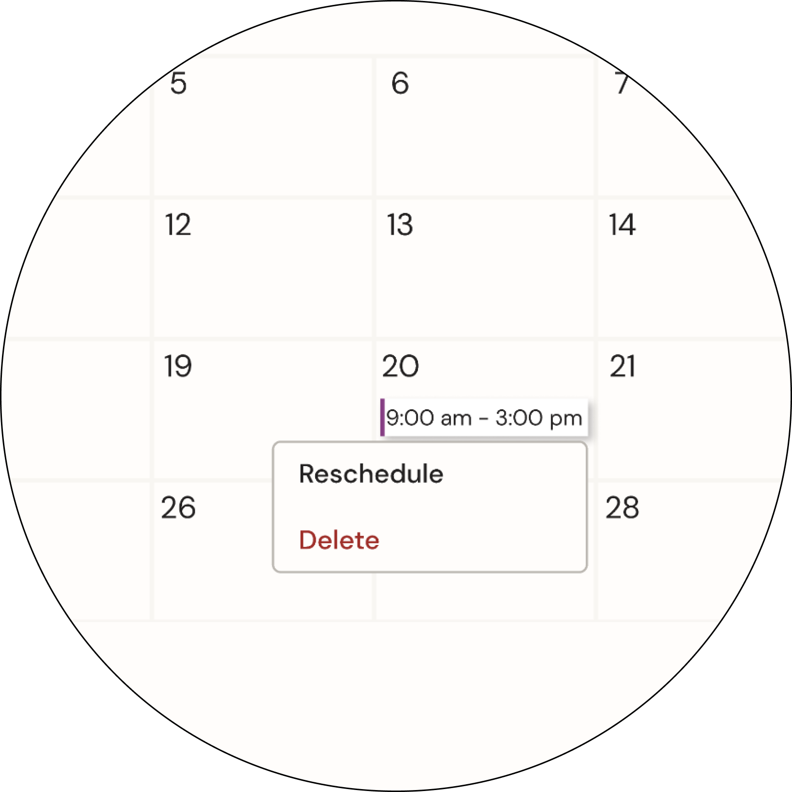 Screenshot highlighting recurring event details that don't scale with more time slots